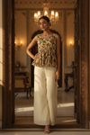Lemon Crepe Readymade Sharara Set With Crepe Dupatta