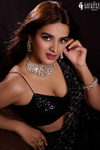 Black Net Pre-Draped Designer Saree With Readymade Blouse (Ft :- Nidhhi Agerwal)