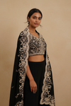Bottle Green Dola Readymade and Sharara Set With Shrug