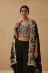 Bottle Green Dola Readymade and Sharara Set With Shrug