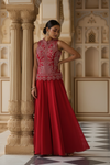 Rani Georgette Readymade Sharara Set With Georgette Dupatta