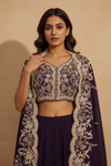 Wine Dola Readymade and Sharara Set With Shrug