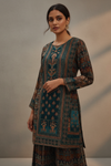 Mint Green Crepe Readymade Sharara Set With Crepe Dupatta