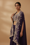 Wine Dola Readymade and Sharara Set With Shrug