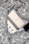 White And Black Cotton Unstitched Salwar Suit With Cotton Dupatta