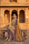 Sunshine Charm Mustard Chinon Readymade Sharara Set With Chinon Dupatta