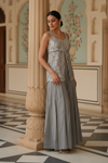 Olive Shimmer Readymade Sharara Set With Shimmer Dupatta