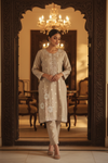 Tussar Shimmer Readymade Suit & Palazzo Pant With Chinon Dupatta