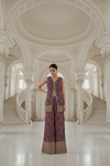 Purple Georgette Readymade Sharara Set With Chinon Dupatta