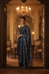 Royal Blue Dola Readymade Suit & Palazzo Pant With Tissue Dupatta