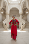 Rani Crepe Readymade Suit & Palazzo Pants With Chiffon Dupatta
