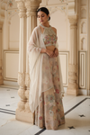 Tussar Crepe Readymade Sharara Set With Organza Dupatta