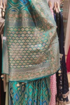Soft Hues Rama Banarasi Silk Saree With Unstitched Blouse