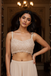 Tussar Georgette Readymade Short Top Sharara Set With Shrug