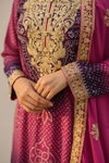 Draped in Royalty Purple Chinon Readymade Sharara Set With Chinon Dupatta