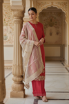 Rani Shimmer Readymade Suit & Palazzo Pant With Shimmer Dupatta