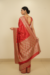 Heritage Heirloom Maroon Banarasi Silk Saree With Unstitched Blouse