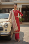 Rani Shimmer Readymade Suit & Palazzo Pant With Shimmer Dupatta