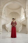 Rani Georgette Readymade Short Top Sharara Set With Shrug