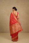 Nature’s Own Couture Rust Banarasi Silk Saree With Unstitched Blouse