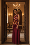 Wine Georgette Readymade Sharara Set With Georgette Dupatta