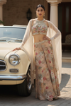 Tussar Crepe Readymade Sharara Set With Organza Dupatta