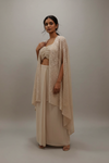 Tussar Georgette Readymade Sharara Set With Shrug