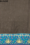 Black Chiffon Embroidered Saree With Unstitched Blouse