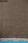 Black Chiffon Embroidered Saree With Unstitched Blouse