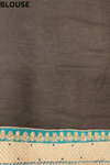 Black Chiffon Embroidered Saree With Unstitched Blouse