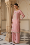 Gajari Shimmer Readymade Suit & Palazzo Pant With Chinon Dupatta