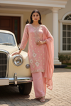 Gajari Shimmer Readymade Suit & Palazzo Pant With Chinon Dupatta