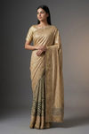 Tussar Georgette Embroidered Saree With Unstitched Blouse