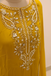Sunshine Charm Mustard Crepe Readymade Suit And Plazzo With Chinon Dupatta
