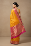 Sunshine Charm Mustard Crepe Silk Saree With Unstitched Blouse