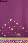 Pink Purple Georgette Embroidered Saree With Unstitched Blouse