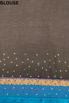 Black Georgette Embroidered Saree With Unstitched Blouse
