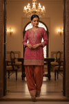 Rani Georgette Readymade Suit & Palazzo Pants With Georgette Dupatta