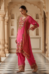 Rani Crepe Readymade Suit & Palazzo Pant With Chiffon Dupatta