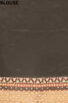 Black Crepe Embroidered Saree With Unstitched Blouse