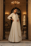 Off White Georgette Floor Length Readymade Suit With Georgette Dupatta