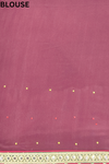 Garnet Georgette Embroidered Saree With Unstitched Blouse