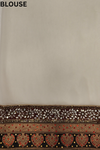 White Georgette Embroidered Saree With Unstitched Blouse