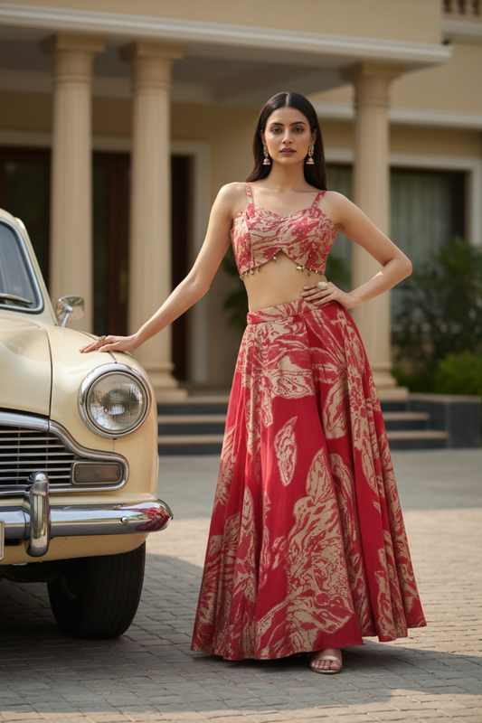 Rani Georgette Readymade Sharara Set With Shrug