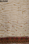 Tussar Georgette Embroidered Saree With Unstitched Blouse