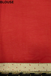 Red Georgette Embroidered Saree With Unstitched Blouse