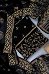 Tussar Black Cotton Unstitched Salwar Suit With Cotton Dupatta