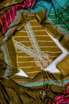 Mehndi Cotton Unstitched Salwar Suit With Cotton Dupatta
