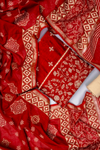 Tussar Maroon Cotton Unstitched Salwar Suit With Cotton Dupatta