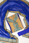 Royal Blue Georgette Semi Stitched Suit Salwar With Dupatta